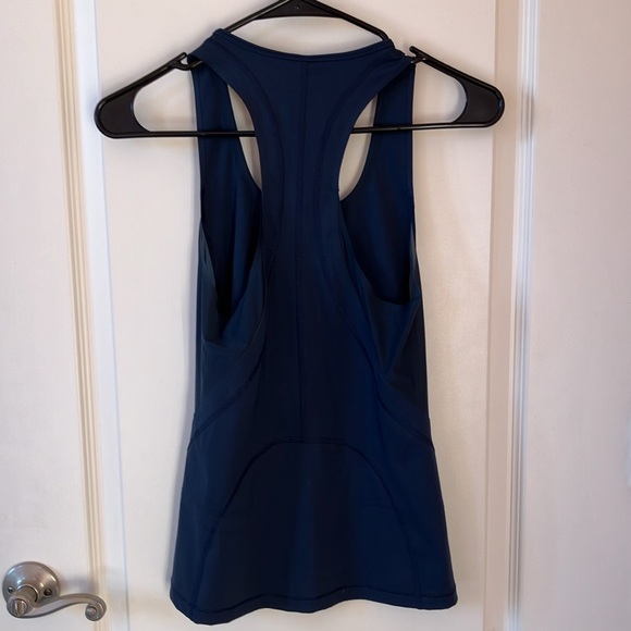 Host Pick! Athleta racerback tanktop in navy. Size X-small. In GUC. - Picture 2 of 8